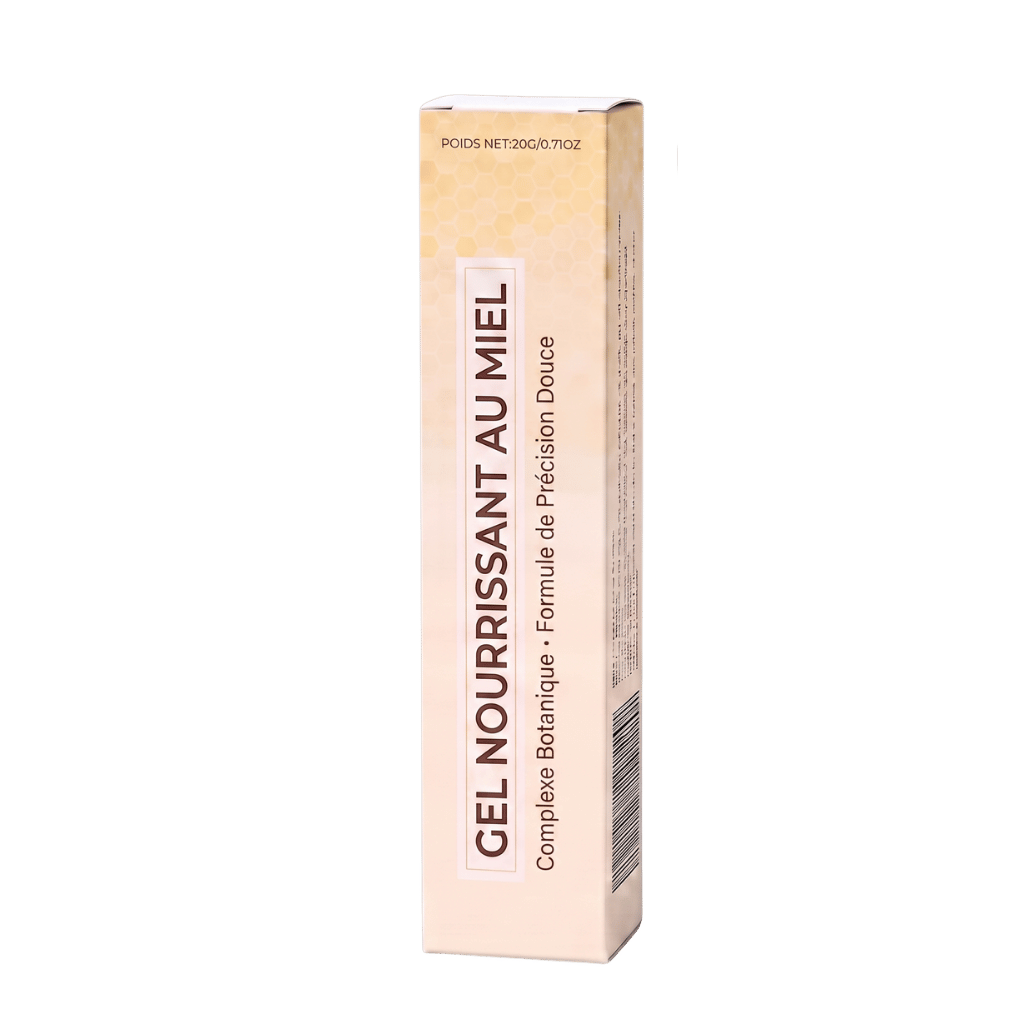 Gel Nourrissant au Miel Premium dans son emballage élégant pour une peau douce et hydratée.