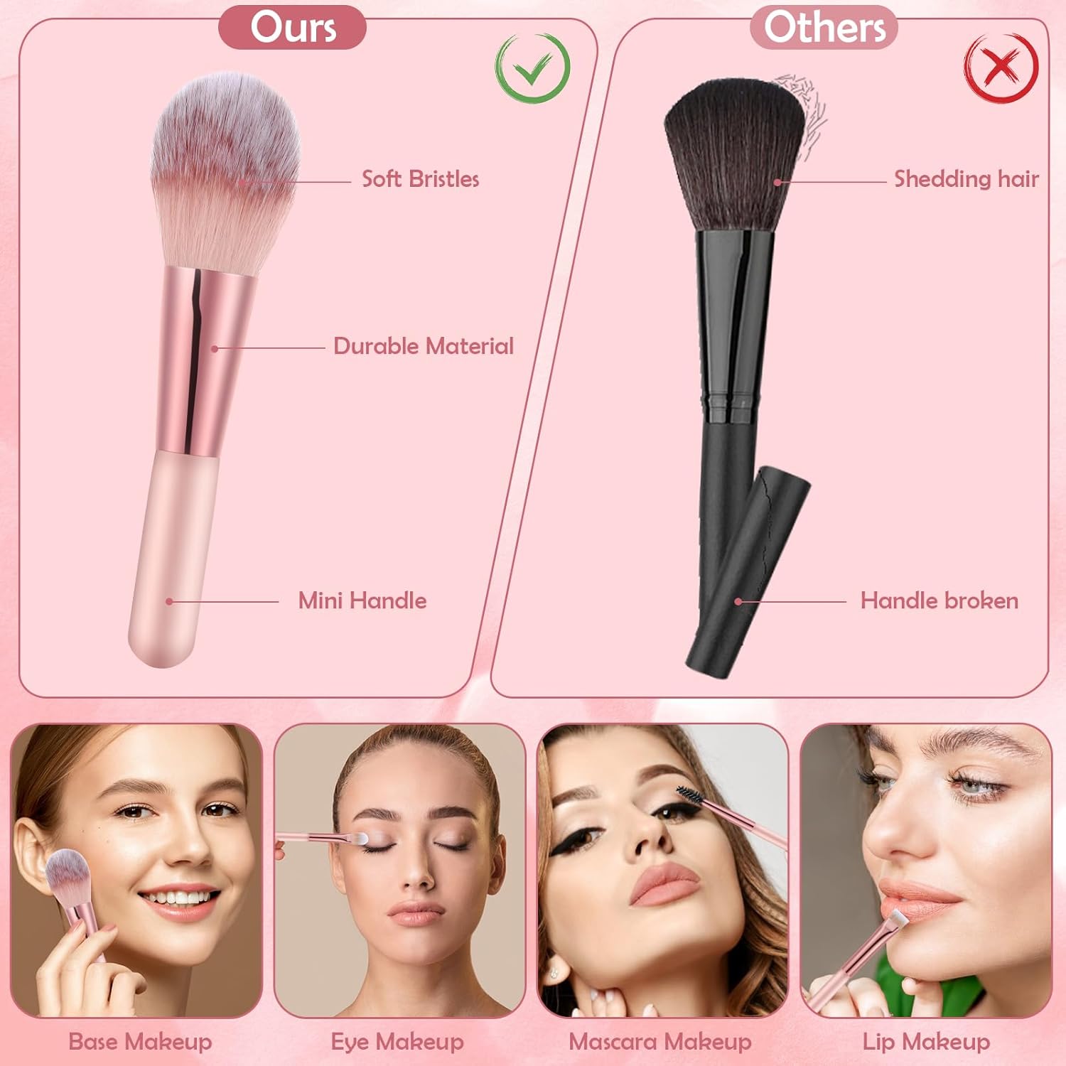 Éclat Bio – Ensemble de pinceaux de maquillage de voyage avec éponges
