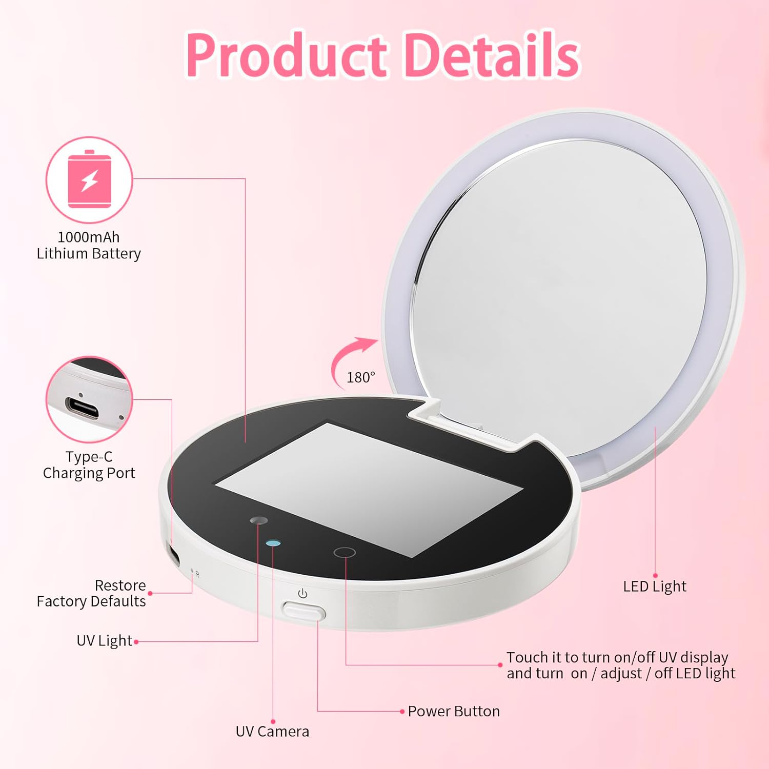 Éclat Bio Miroir UV compact rechargeable