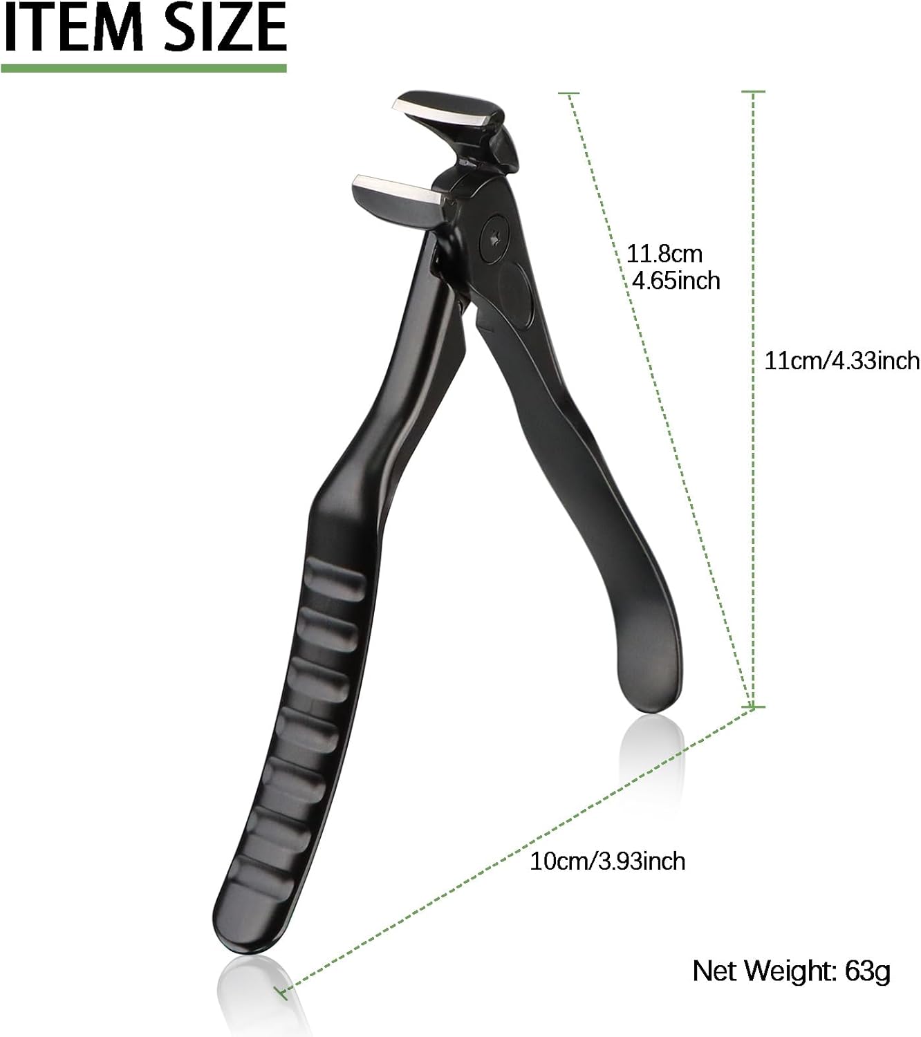 Coupe-Ongles Professionnel pour Ongles Épais – Éclat Bio avec dimensions et poids pour une coupe précise.