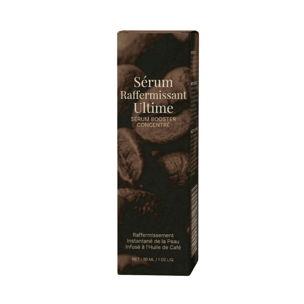 Sérum ultra-raffermissant en flacon, conçu pour renforcer et lisser la peau avec des ingrédients raffinés.