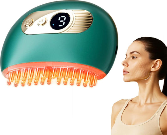 Éclat Bio – Peigne Massant LED pour la Croissance des Cheveux avec luminothérapie et massage du cuir chevelu.