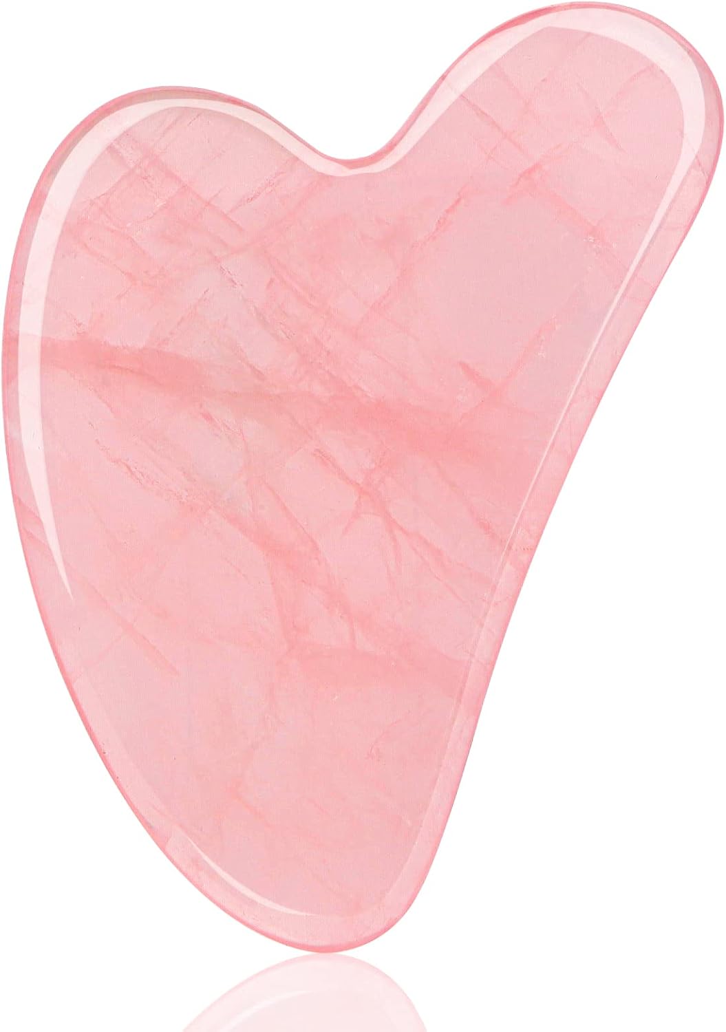 Éclat Bio – Pierre Gua Sha en Quartz Rose Naturel pour Massage Facial, outil de massage en quartz rose poli.