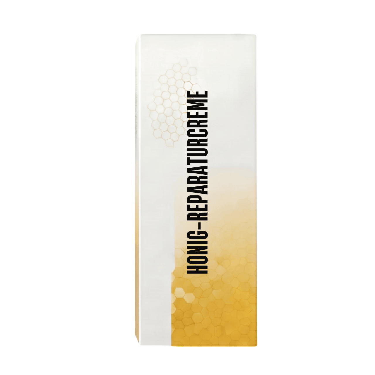 Crème réparatrice au miel de luxe dans un emballage élégant, conçue pour des soins quotidiens de la peau.