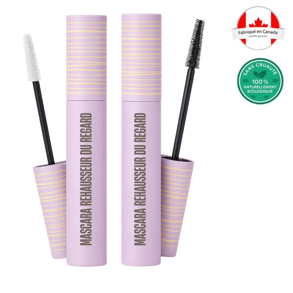 Mascara rehausseur du regard, deux tubes à mascara avec brosse, beautés des cils au quotidien.