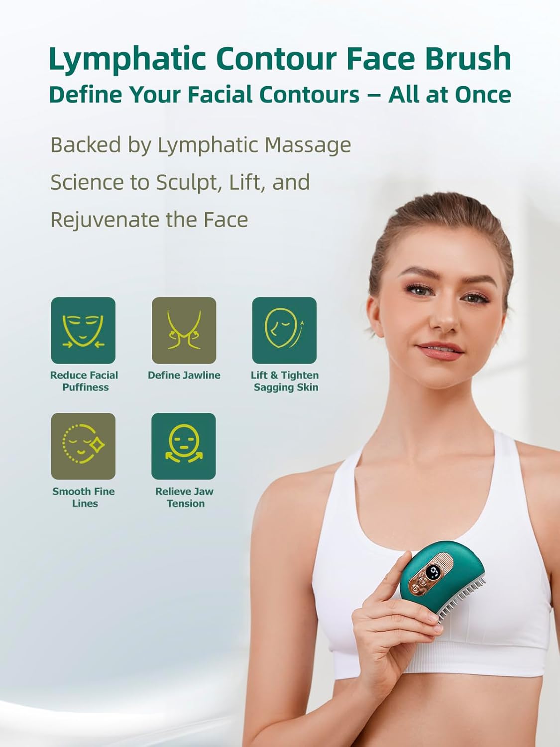 Lymphatic Contour Face Brush pour définir les contours du visage et rejuvenate la peau.