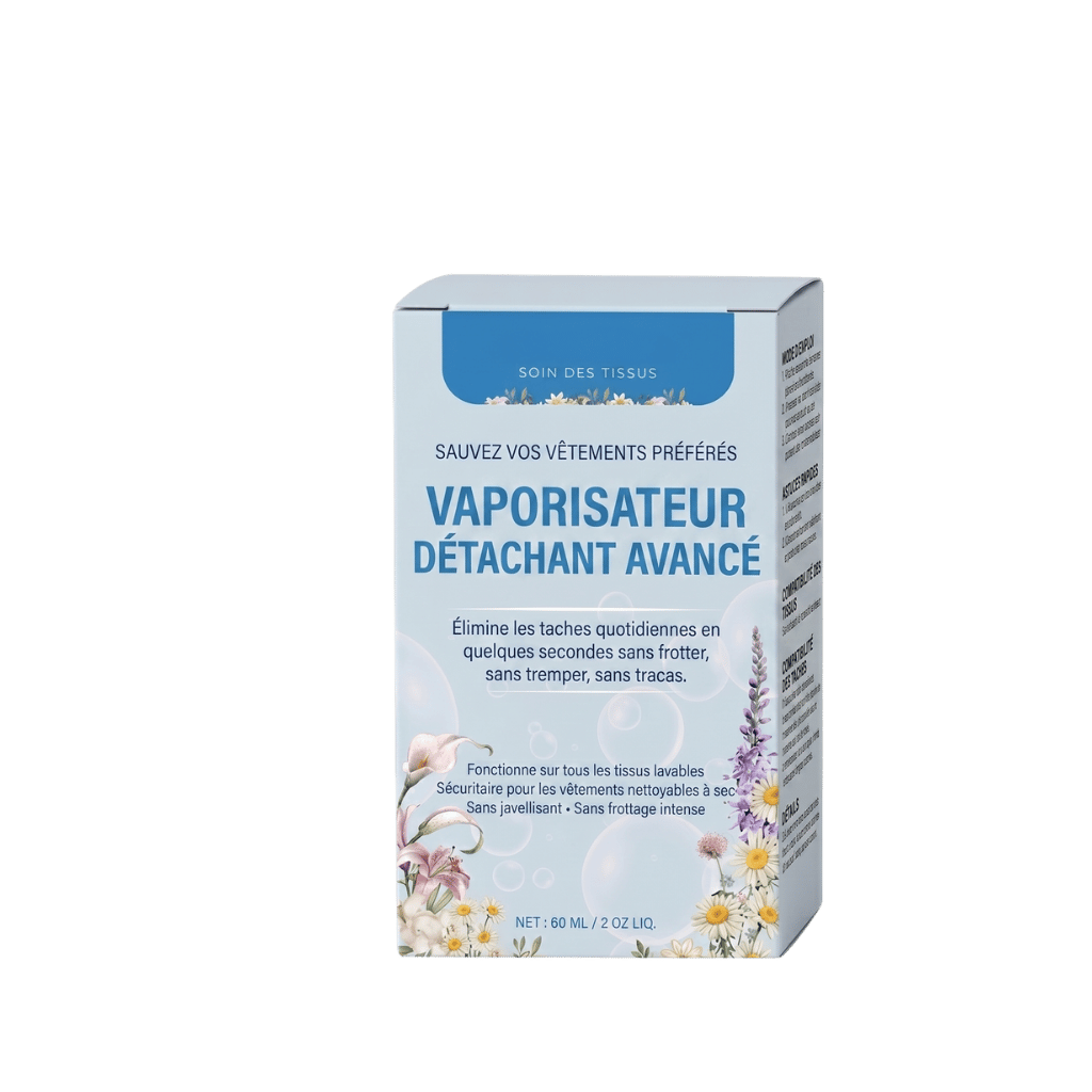 Spray émulsifiant pour linge non ionique avancé dans un emballage élégant, conçu pour éliminer les taches.