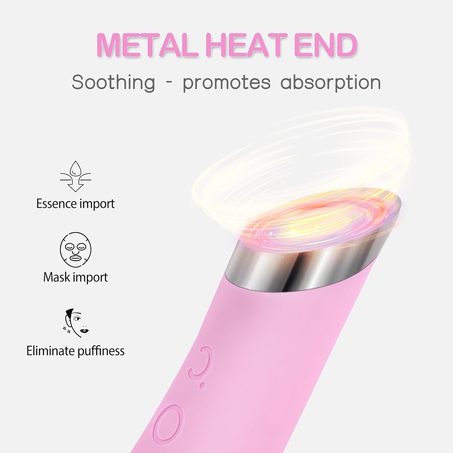 Éclat Bio – Brosse Nettoyante Visage Sonic avec embout métal chauffant pour absorption et soin de la peau.