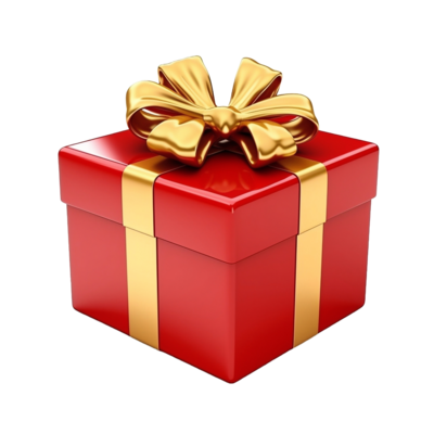 🎁 Cadeau Gratuit 🎁 - boîte cadeau rouge avec un ruban doré, symbole de surprise et de générosité.