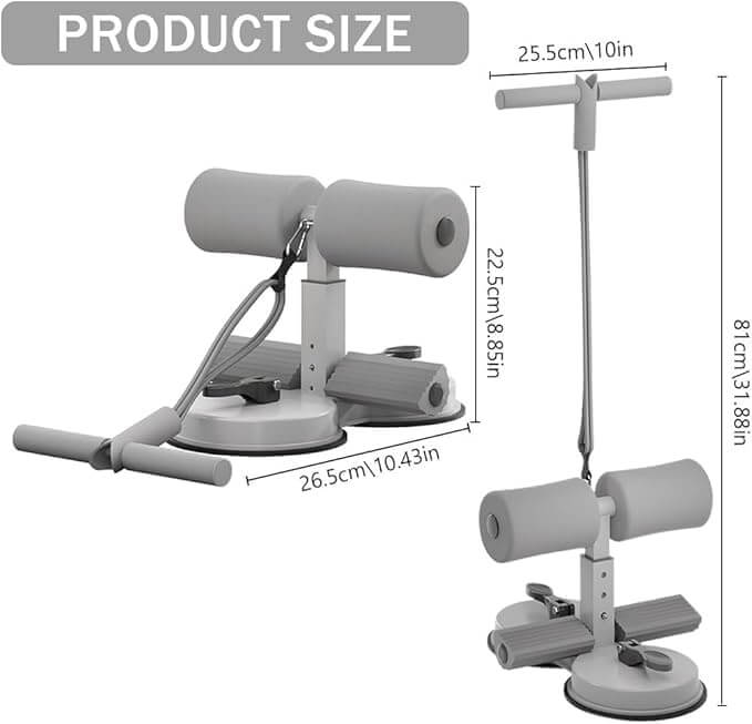 Éclat Bio TonicBase dimensions showing adjustable height and design for abdominal toning exercises.