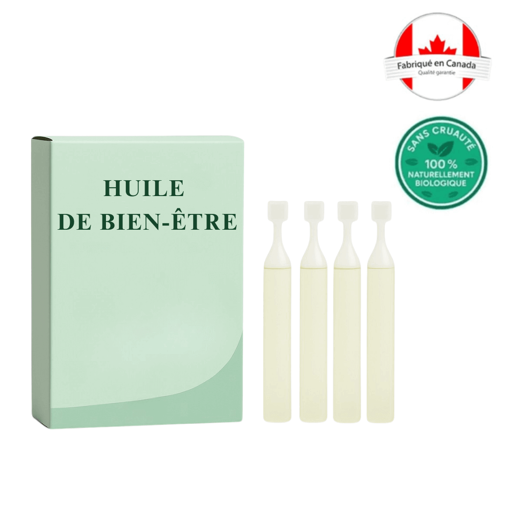 Huile de bien-être botanic oil in eco-friendly packaging, designed for daily freshness and vitality.